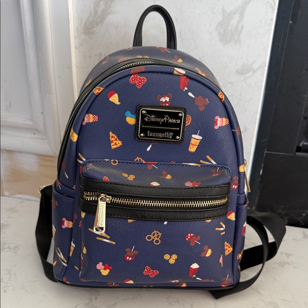 Loungefly Snacks Disney Parks Navy Backpack